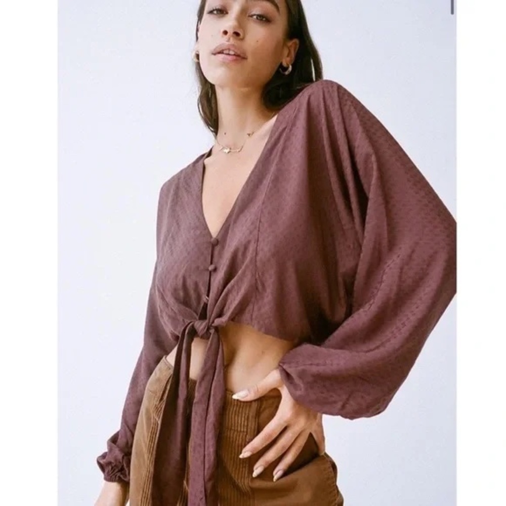 UO Tie Front Blouse
